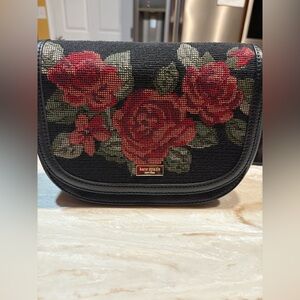 Kate Spade Black and Red Rose crossbody